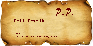 Poli Patrik névjegykártya
